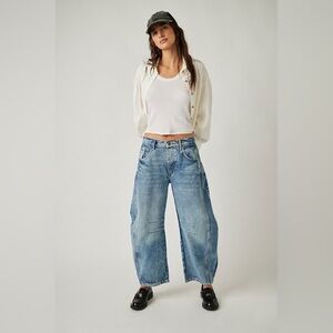 NWT Free People Good Luck Mid-Rise Barrel - Ultra Light Beam